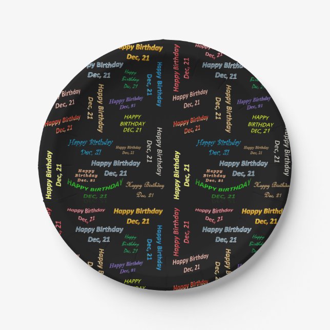 Paper Plates December, 21 Birthday (Front)