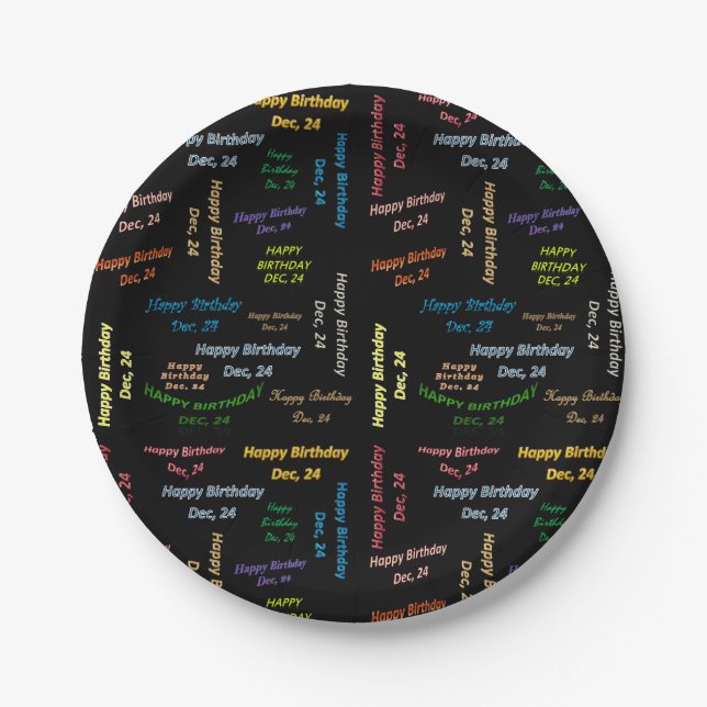 Paper Plates December, 24 Birthday (Front)