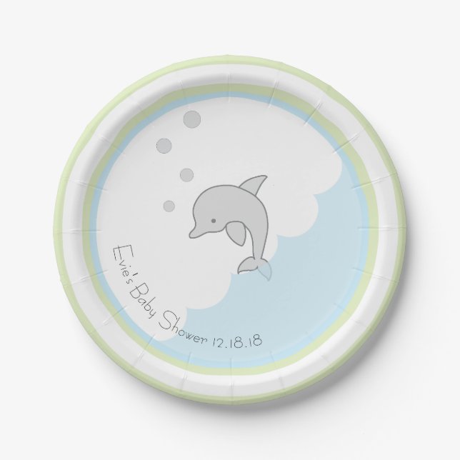 Paper Plates "Dolphin Blue/Green" (Front)