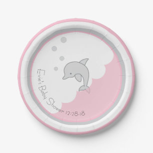 Paper Plates "Dolphin Pink/Grey"