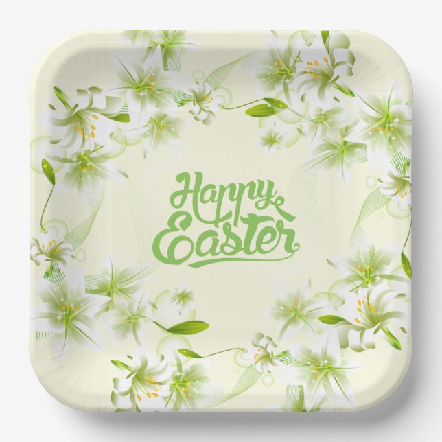 Paper Plates-Easter Lilies  Paper Plates (Front)