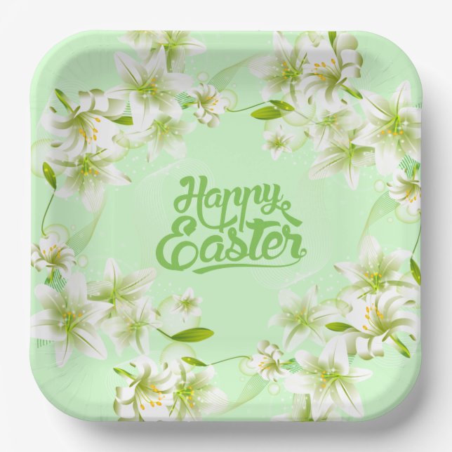 Paper Plates-Easter Lilies  Paper Plates (Front)