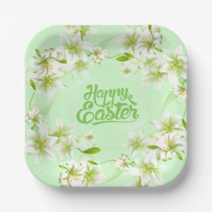 Paper Plates-Easter Lilies Paper Plates