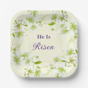 Paper Plates-Easter Lilies Paper Plates