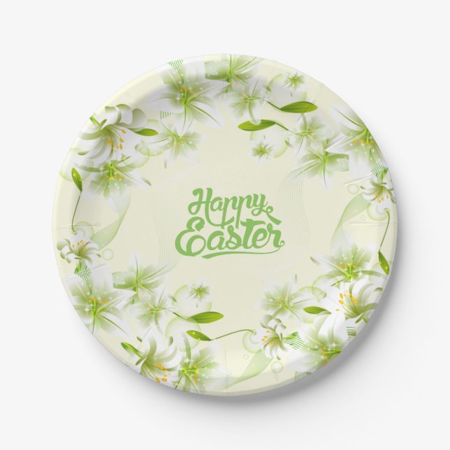 Paper Plates-Easter Lilies  Paper Plates (Front)