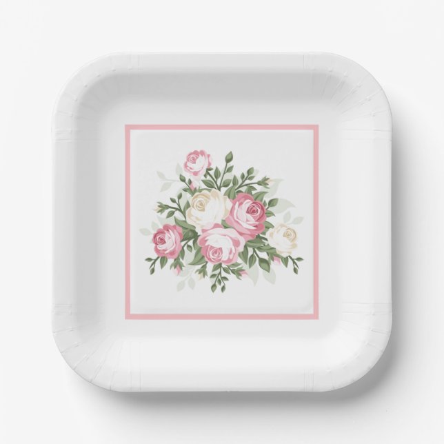 Paper Plates-Floral Paper Plate (Front)