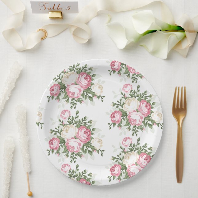 Paper Plates-Floral Paper Plate (Wedding)