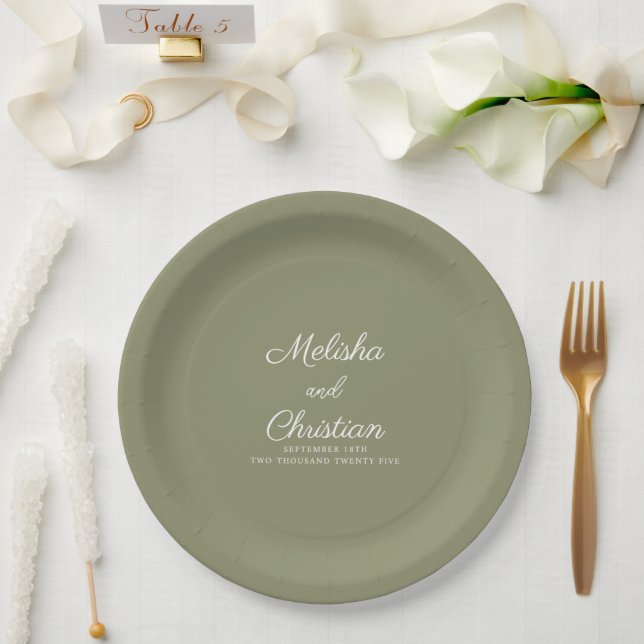 Paper Plates for a modern minimalist wedding. (Wedding)