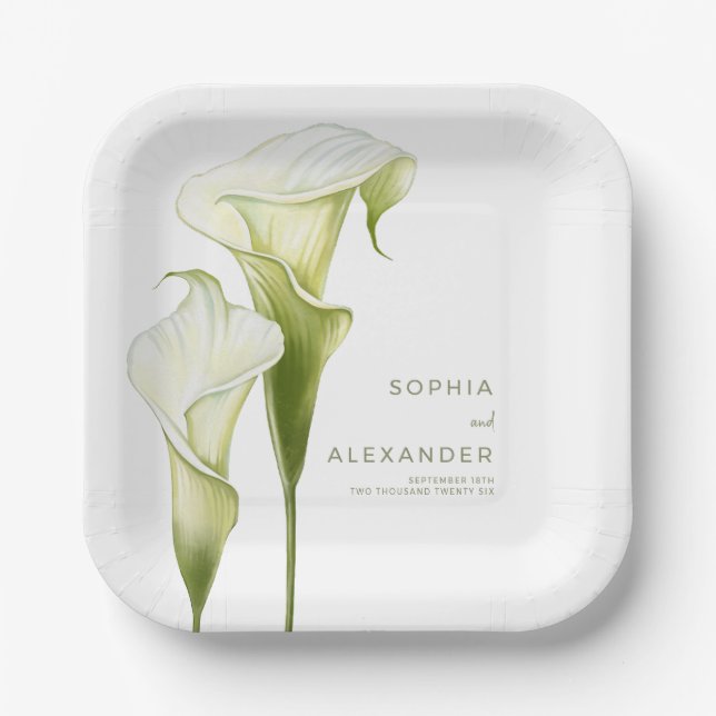 Paper Plates for a Modern Wedding.  (Front)
