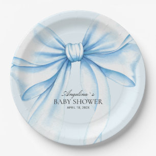 Paper Plates for baby shower with adorable bow.