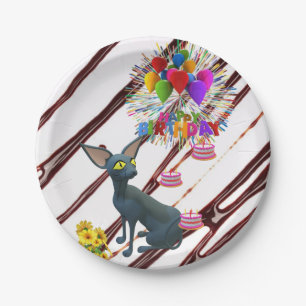 Paper Plates,  Fudge Happy Birthday Cats  Plate