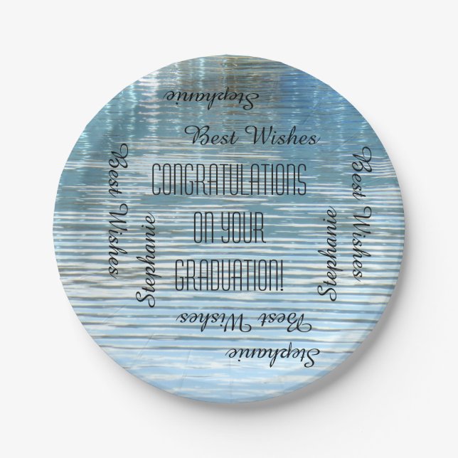 Paper Plates, Graduation Party Repeating Names Plate (Front)