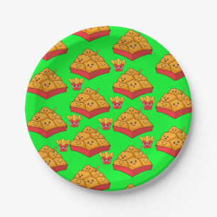 Paper Plates, Green Chicken Nuggets  Paper Plate