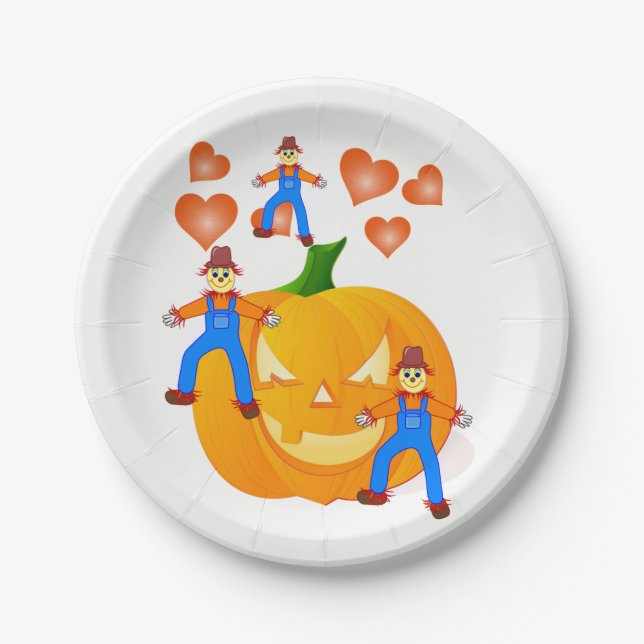Paper plates Halloween, Pumpkin (Front)
