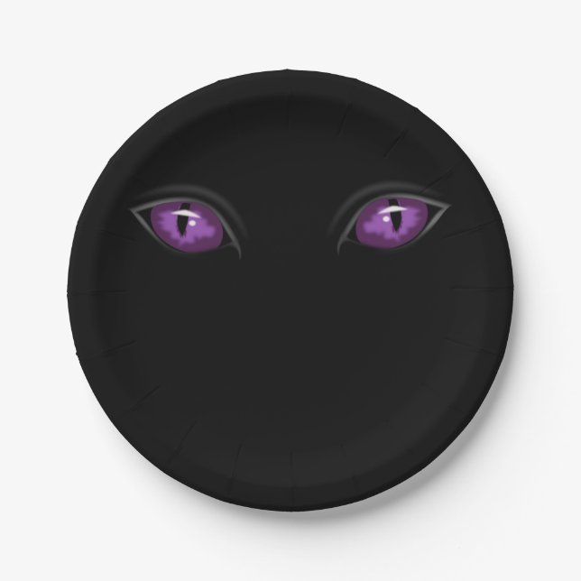 Paper plates Halloween, Purple Eyes (Front)