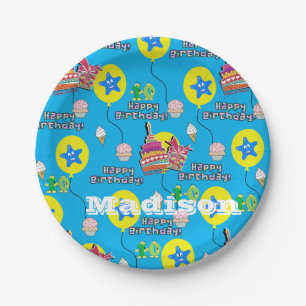 Paper Plates, Happy 10th Birthday #10 Balloons Plate