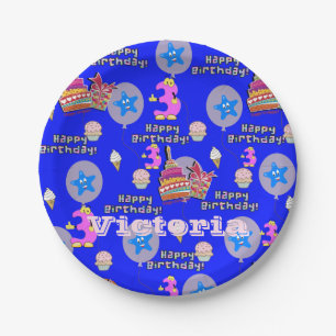 Paper Plates, Happy 3rd Birthday #3 Balloons Paper Plate