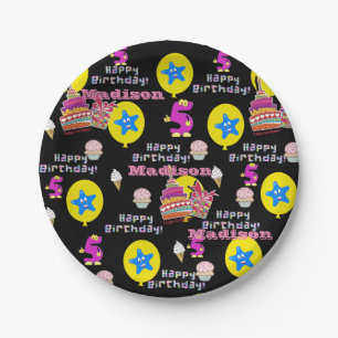 Paper Plates, Happy 5th Birthday #5 Balloons Plate