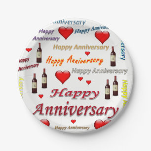 Paper plates Happy Anniversary