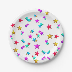 Paper Plates, Happy Birthday Colourful Stars Plate