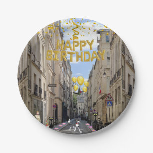 Paper Plates, Happy Birthday France Dog Paper Plate