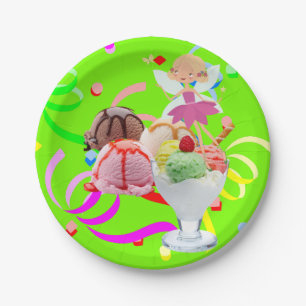 Paper Plates, Happy Birthday Pink Fairy Ice Cream Plate