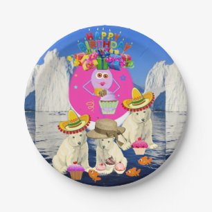 Paper Plates, Happy Birthday Polar Bear Plate