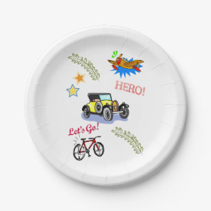 Paper Plates Hero Bicycle Car Aeroplane