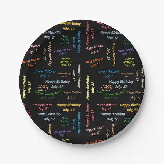 Paper Plates July, 17 Birthday (Front)
