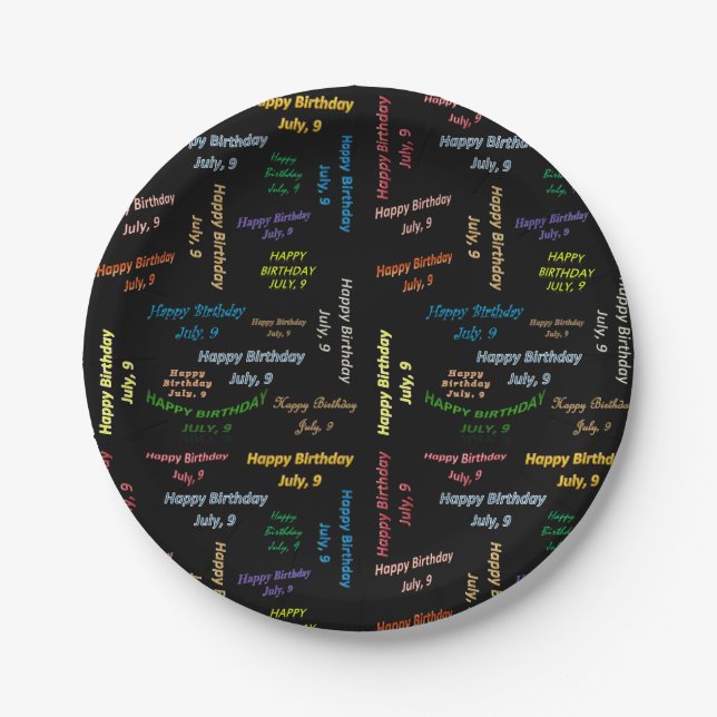 Paper Plates July, 9 Birthday (Front)
