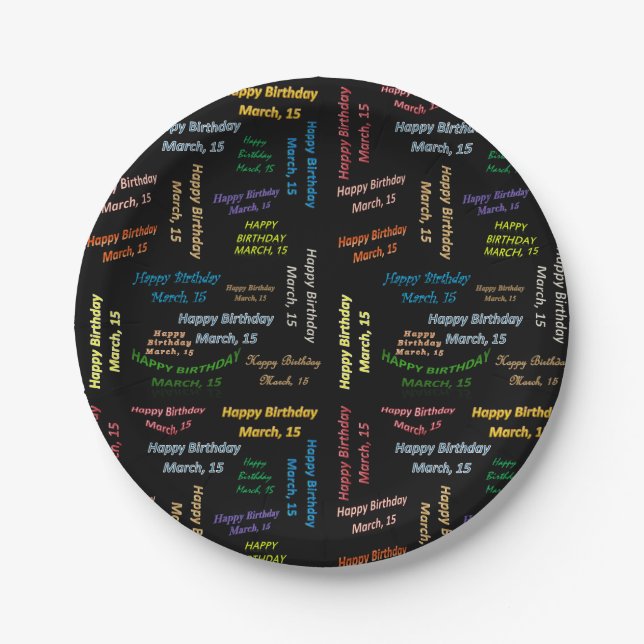 Paper Plates March, 15 Birthday (Front)