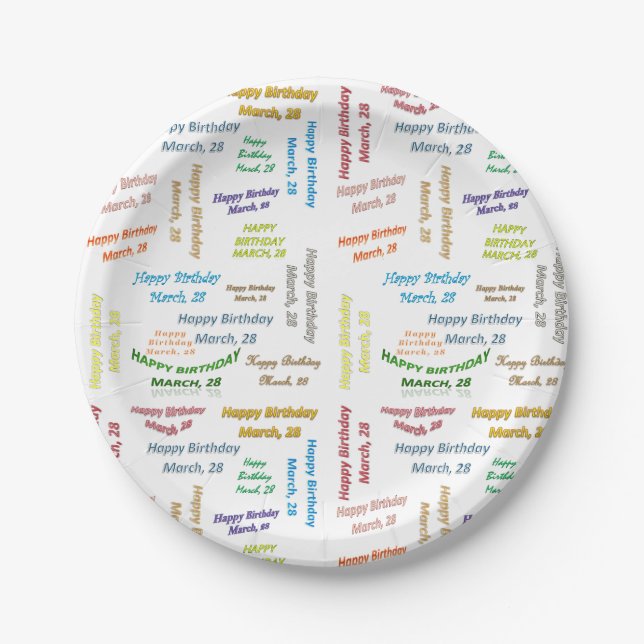 Paper Plates March, 28 Birthday (Front)