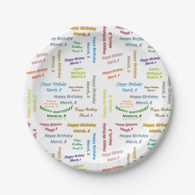 Paper Plates March, 8 Birthday (Front)