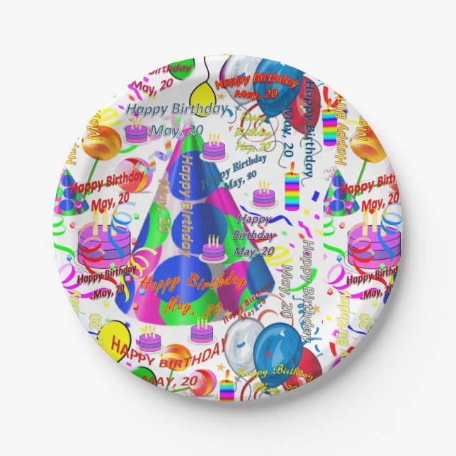 Paper Plates May, 20 Birthday (Front)