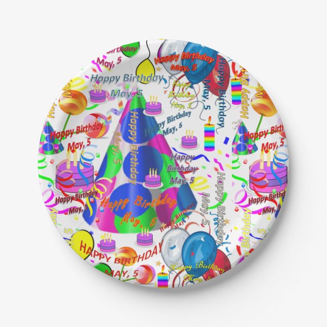 Paper Plates May, 5 Birthday (Front)