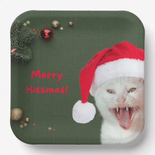 Paper Plates, Merry Hissmas Wishes Plate