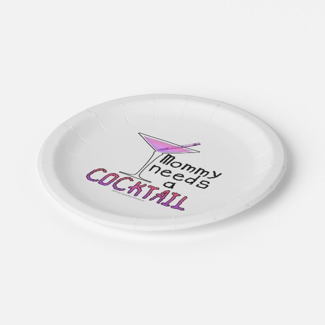 PAPER PLATES - Mummy Needs a COCKTAIL! (Angled)