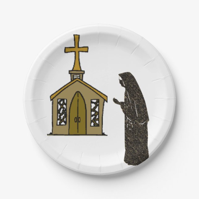 Paper Plates Nun (Front)