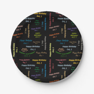 Paper Plates October, 1 Birthday
