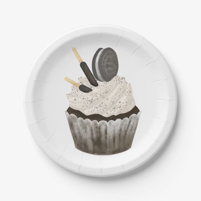 Paper Plates, Oreo Birthday Cupcake  Plate (Front)