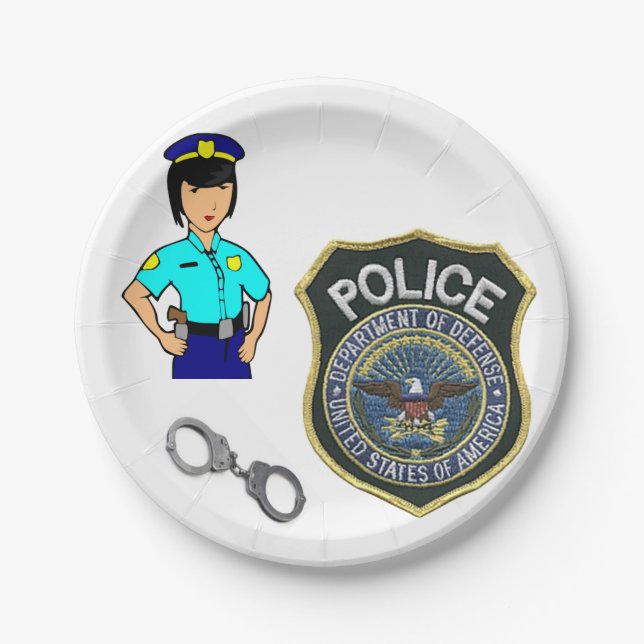 Paper Plates Police Woman (Front)