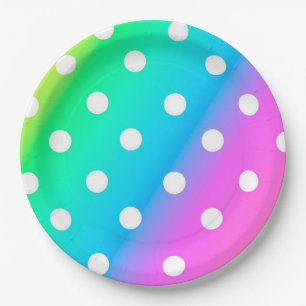 Paper Plates/Rainbow and Polka Dots Plate