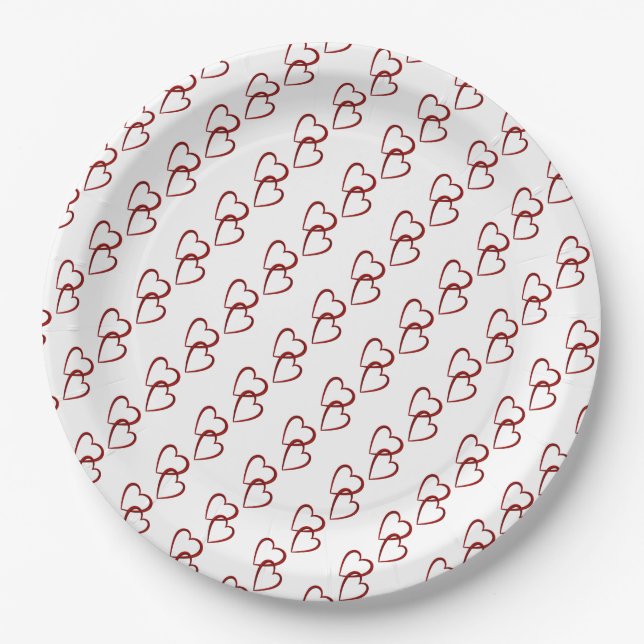 Paper Plates/Red Hearts Plate (Front)