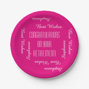 Paper Plates, Retirement Party Repeating Names Plate