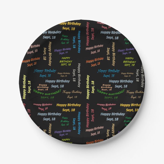 Paper Plates September, 18 Birthday (Front)