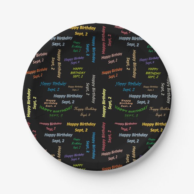 Paper Plates September,  2 Birthday (Front)