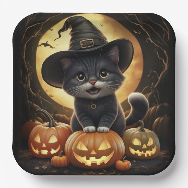 Paper Plates  Series 1  Black Cat (Front)
