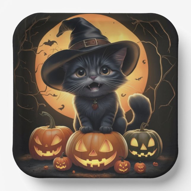 Paper Plates Series 1 Black Cat 03 (Front)