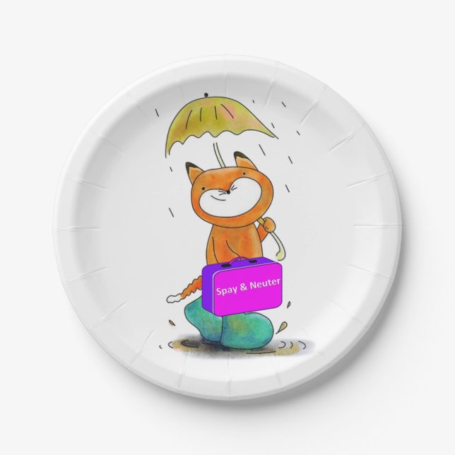 Paper Plates, Spay and Neuter Cats Felines Plate (Front)