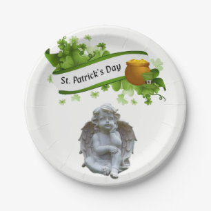 Paper plates St. Patrick's Day Angel